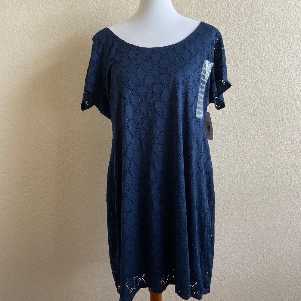 Isaac Mizrahi Navy Blue Lace Dress